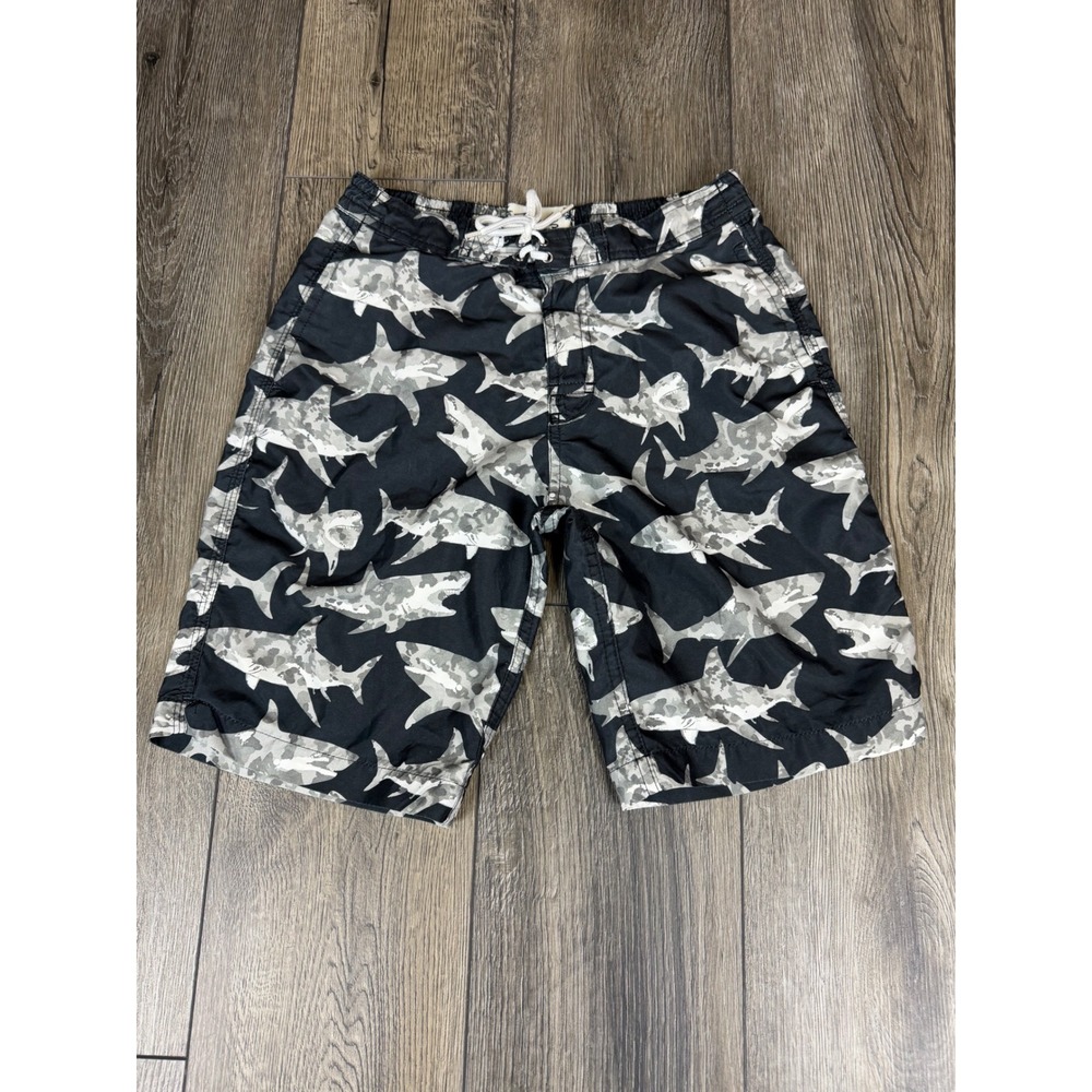 Trunks Surf Swim Co Shark Camo Board Shorts Black Gray Medium Mens Swim Trunks